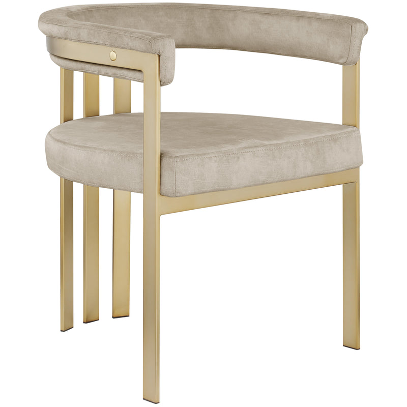 Meridian Marcello Stone Colored Velvet Dining Chair IMAGE 3