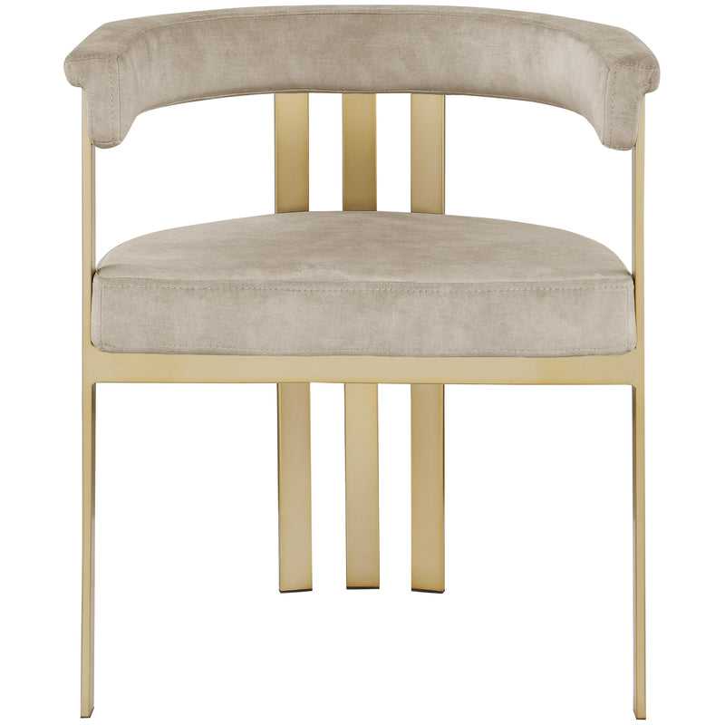 Meridian Marcello Stone Colored Velvet Dining Chair IMAGE 4