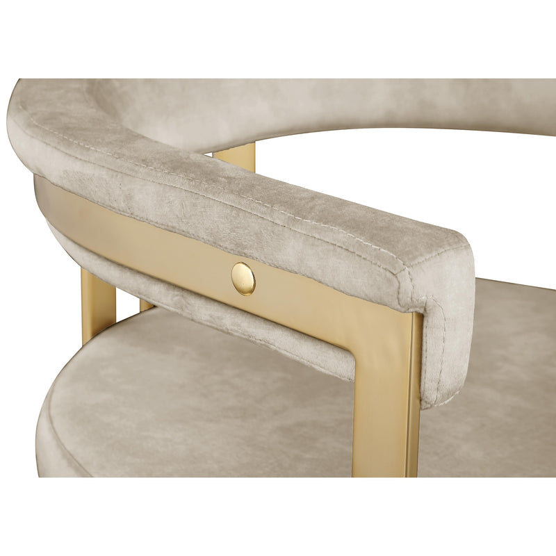 Meridian Marcello Stone Colored Velvet Dining Chair IMAGE 5