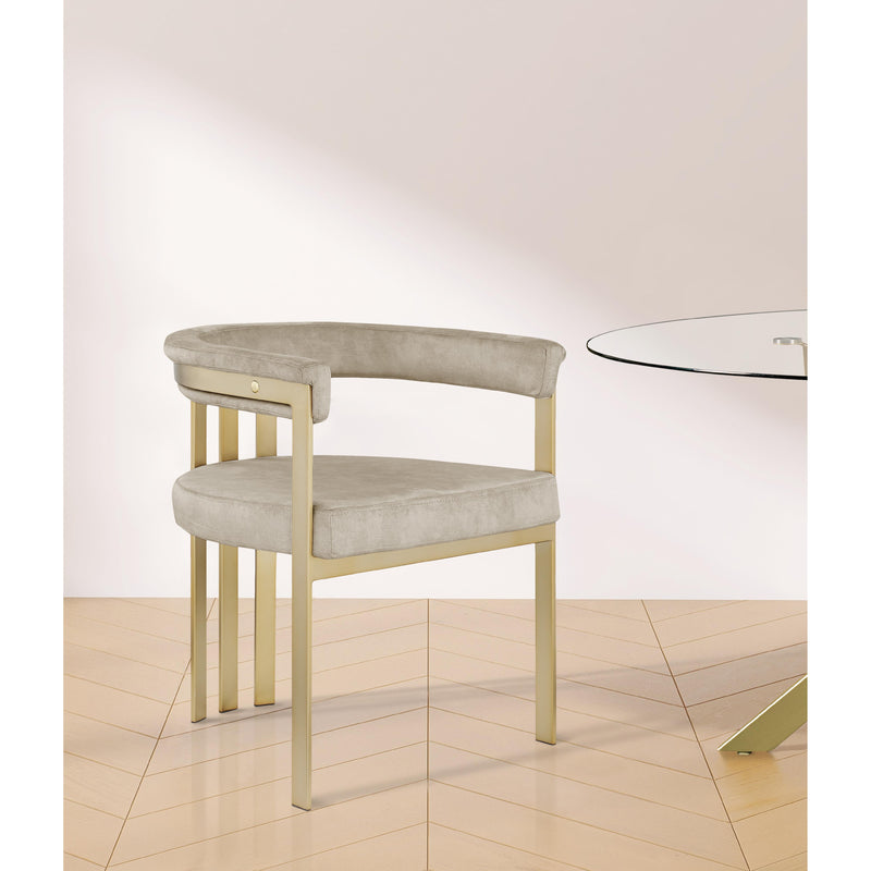 Meridian Marcello Stone Colored Velvet Dining Chair IMAGE 7