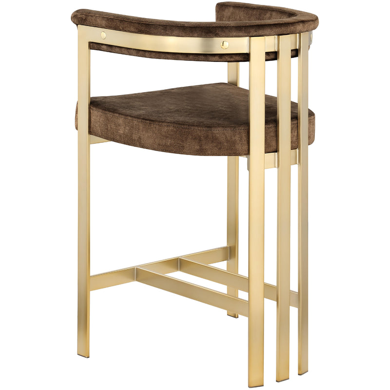 Meridian Marcello Brown Velvet Counter Stool IMAGE 2