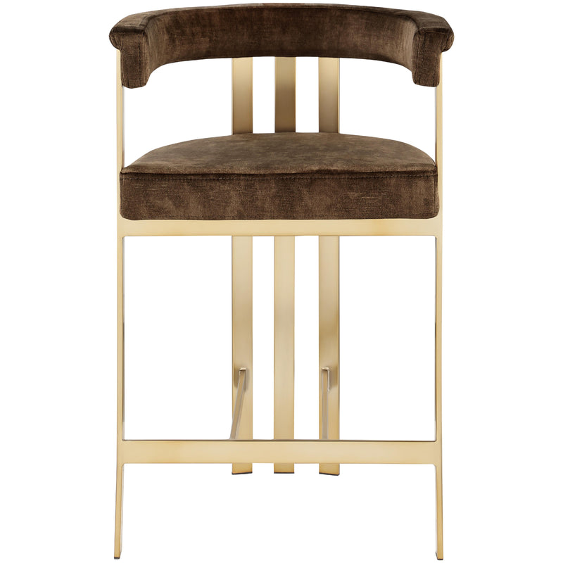 Meridian Marcello Brown Velvet Counter Stool IMAGE 4