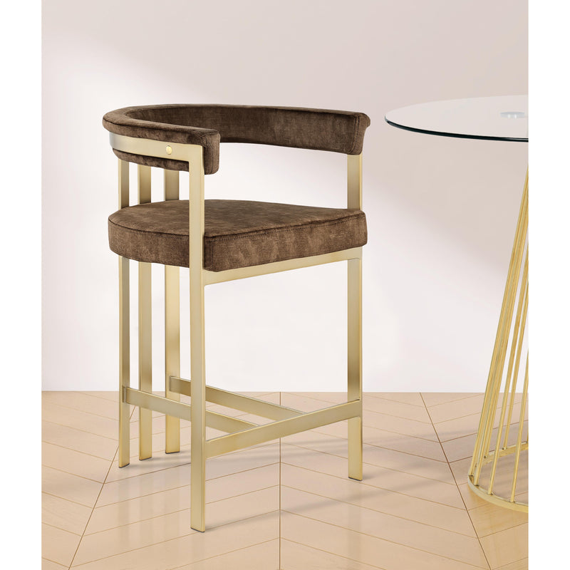 Meridian Marcello Brown Velvet Counter Stool IMAGE 7