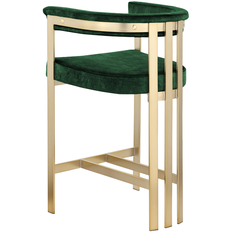 Meridian Marcello Green Velvet Counter Stool IMAGE 2