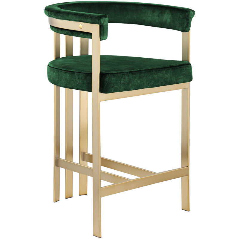 Meridian Marcello Green Velvet Counter Stool IMAGE 3