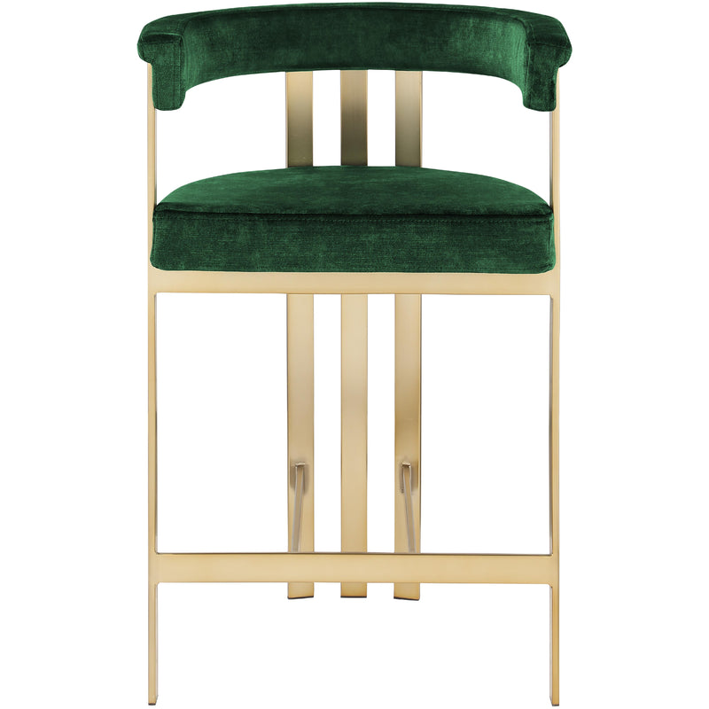 Meridian Marcello Green Velvet Counter Stool IMAGE 4