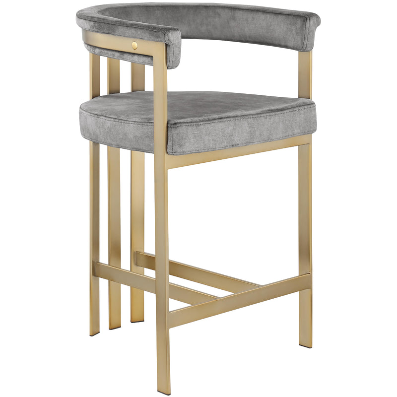 Meridian Marcello Grey Velvet Counter Stool IMAGE 3