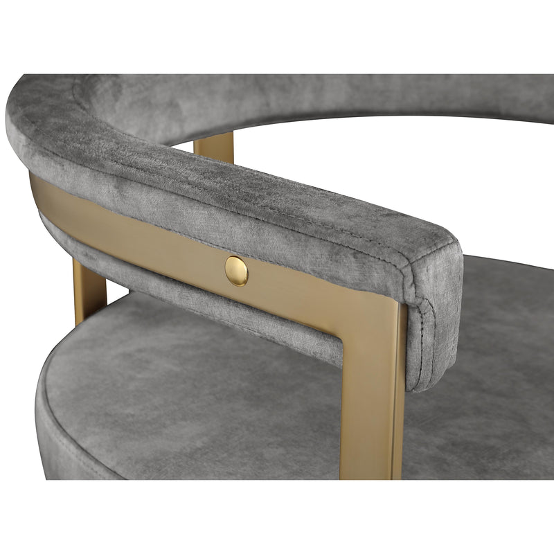 Meridian Marcello Grey Velvet Counter Stool IMAGE 5