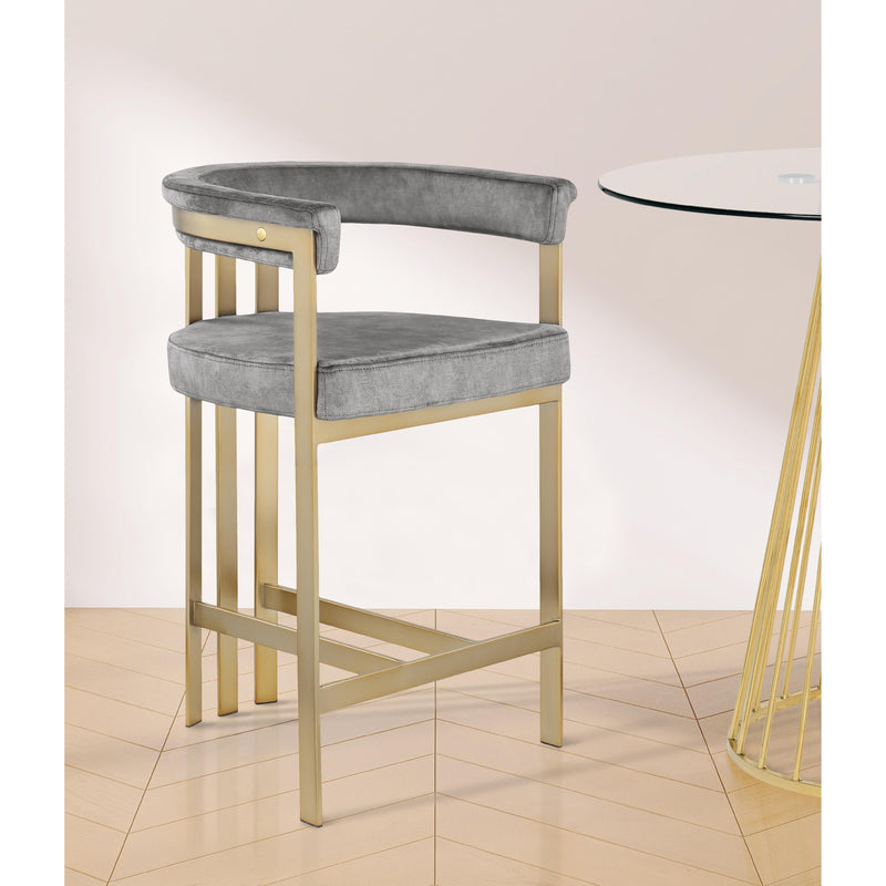 Meridian Marcello Grey Velvet Counter Stool IMAGE 7