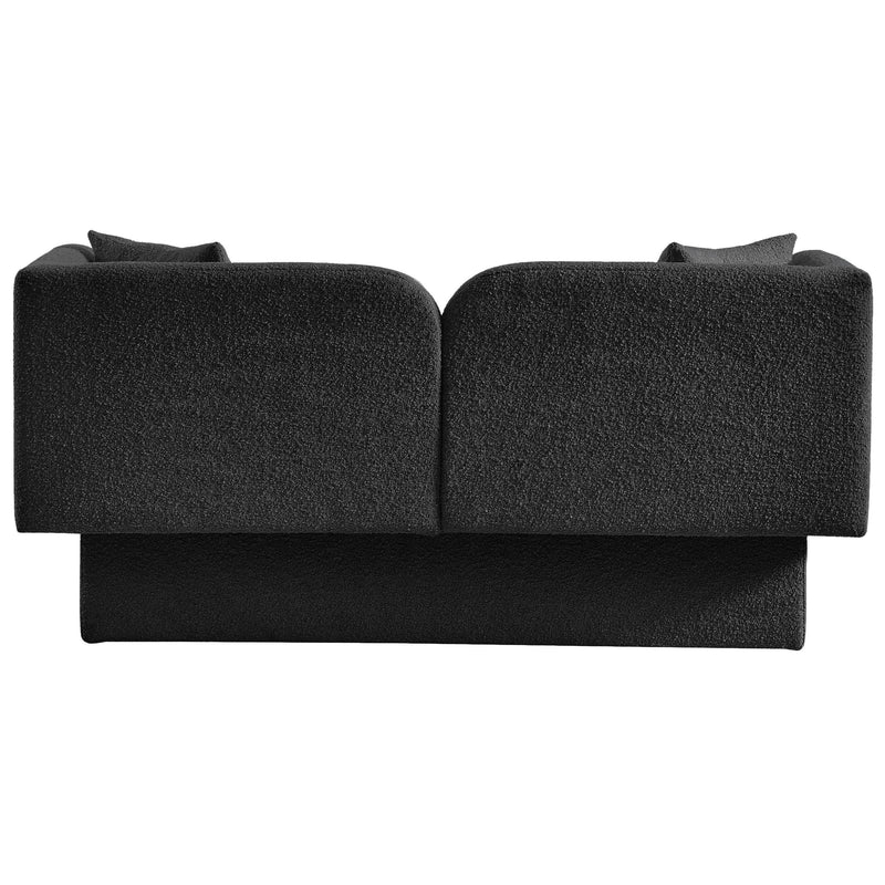 Meridian Marcel Black Boucle Fabric Loveseat IMAGE 3