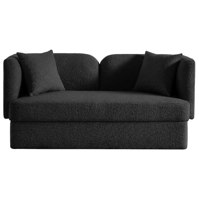 Meridian Marcel Black Boucle Fabric Loveseat IMAGE 5