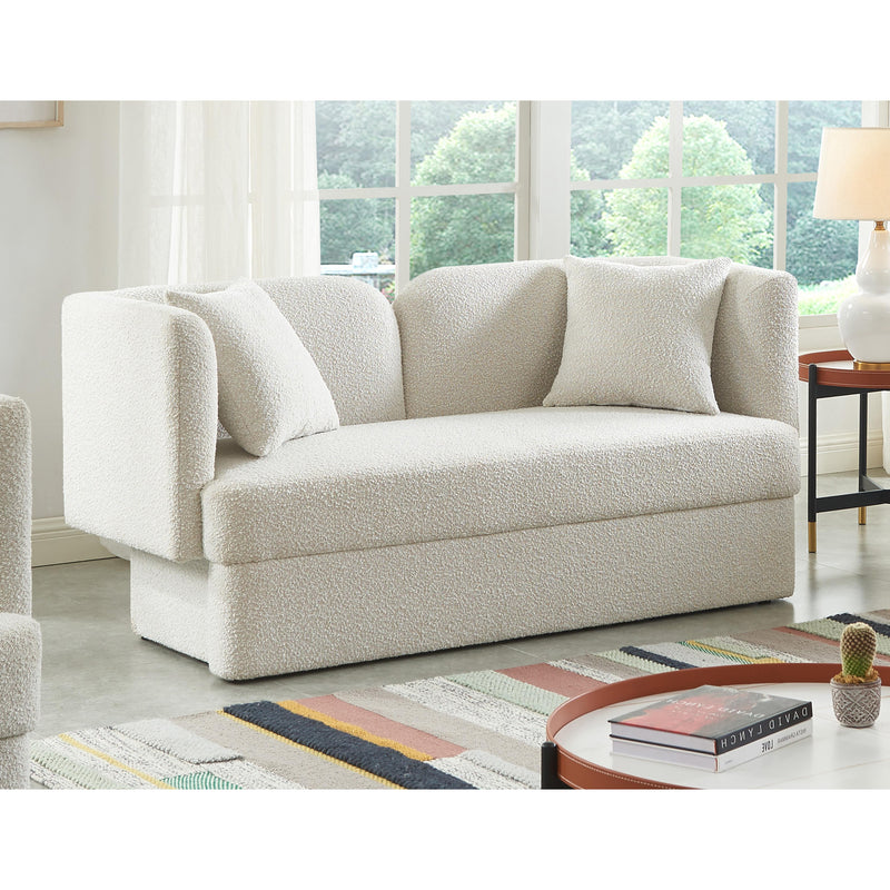 Meridian Marcel Cream Boucle Fabric Loveseat IMAGE 2