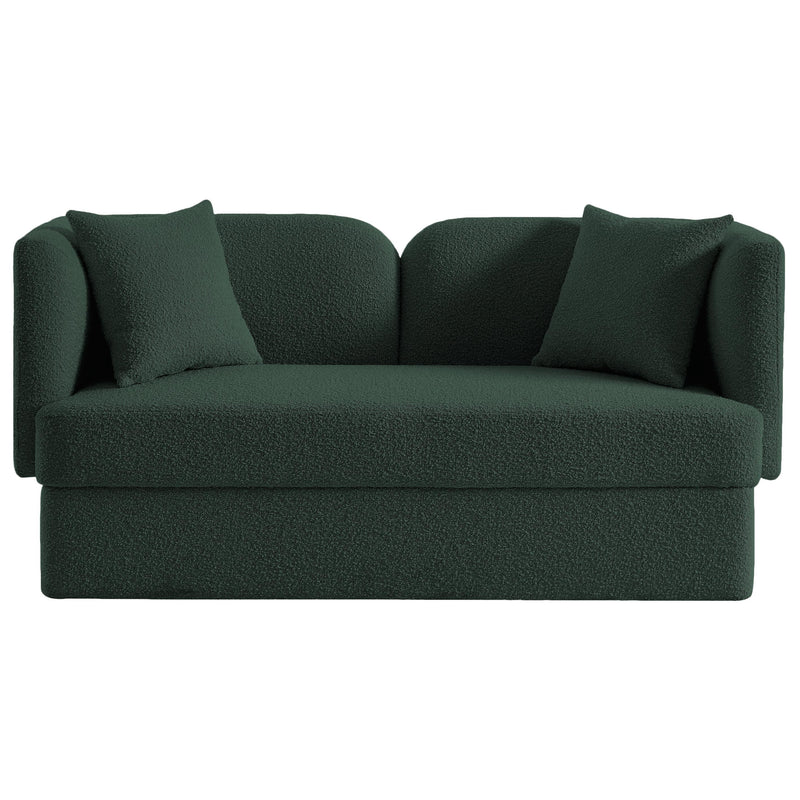 Meridian Marcel Green Boucle Fabric Loveseat IMAGE 5