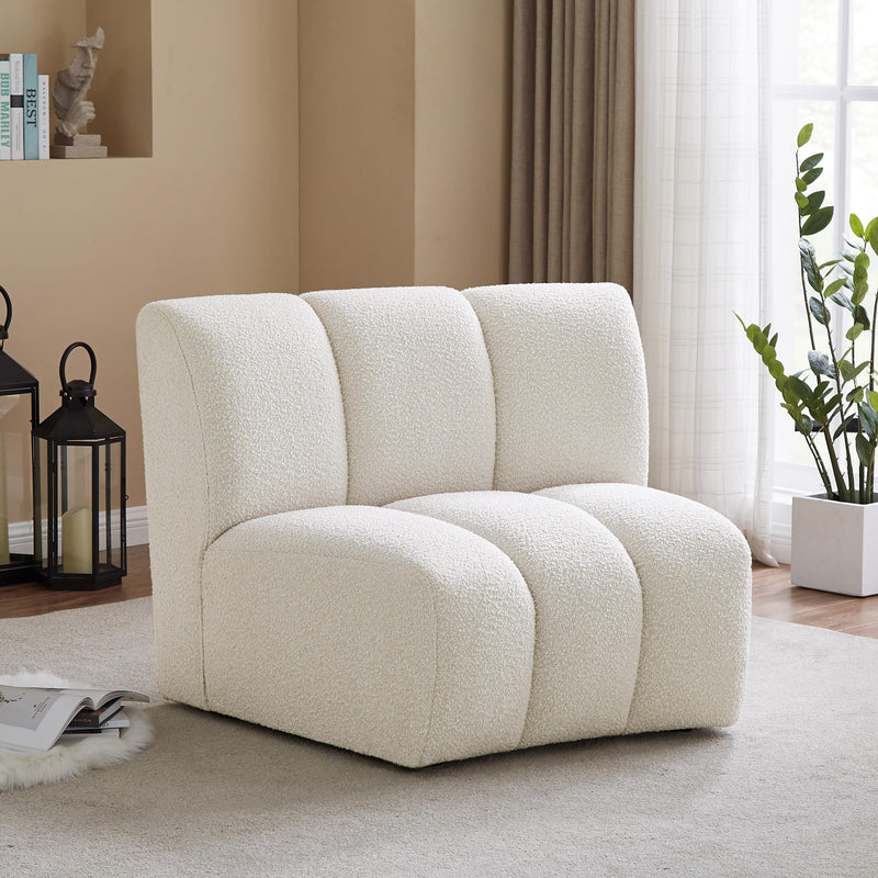 Meridian Infinity Cream Boucle Fabric Modular Chair IMAGE 2