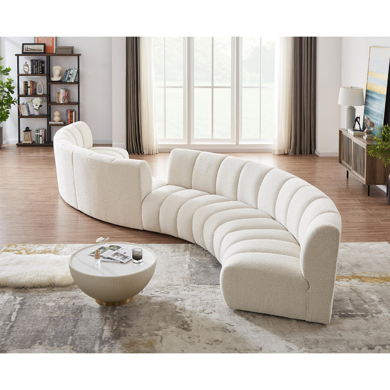 Meridian Infinity Cream Boucle Fabric 6pc. Modular Sectional IMAGE 2