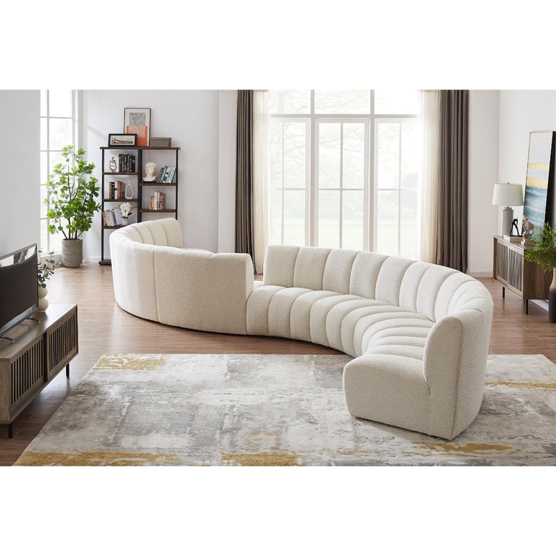 Meridian Infinity Cream Boucle Fabric 8pc. Modular Sectional IMAGE 2