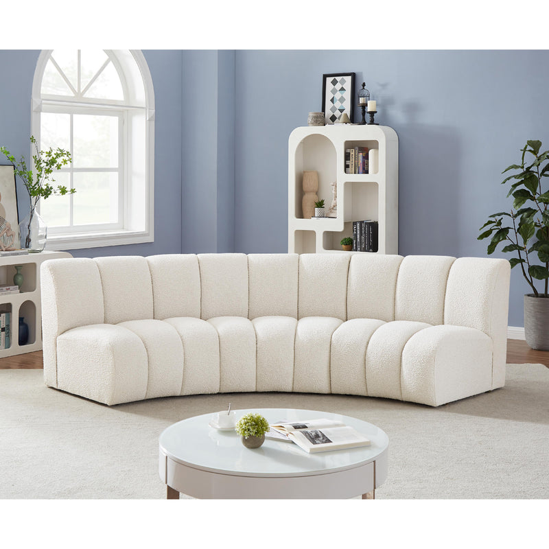 Meridian Infinity Cream Boucle Fabric 3pc. Modular Sectional IMAGE 2