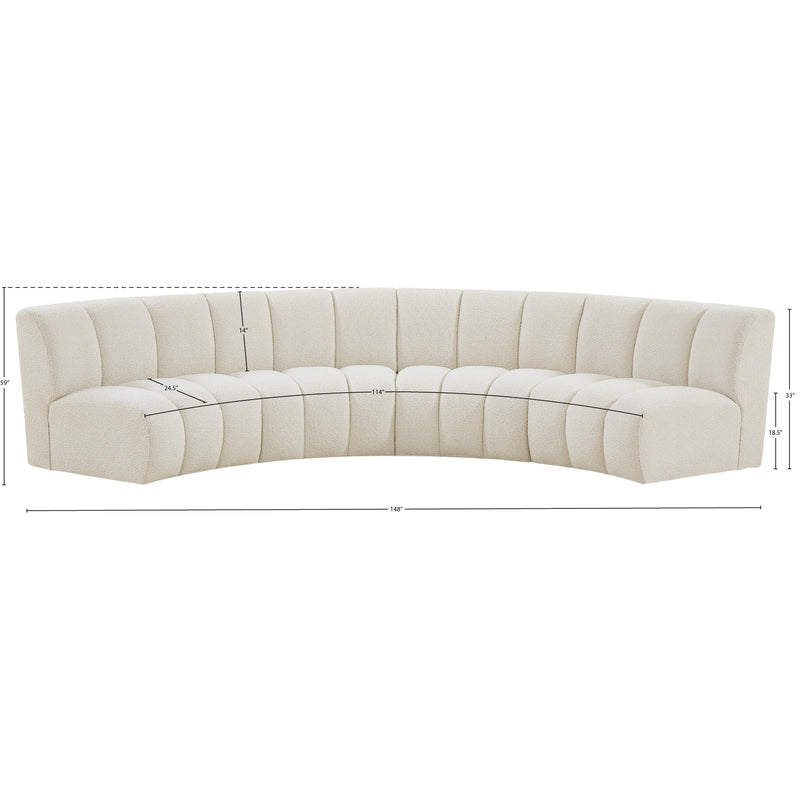 Meridian Infinity Cream Boucle Fabric 4pc. Modular Sectional IMAGE 11