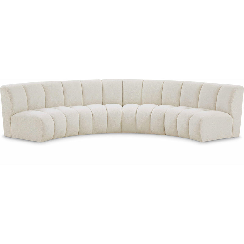 Meridian Infinity Cream Boucle Fabric 4pc. Modular Sectional IMAGE 1
