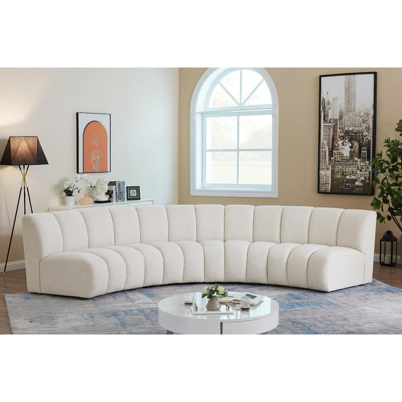Meridian Infinity Cream Boucle Fabric 4pc. Modular Sectional IMAGE 2