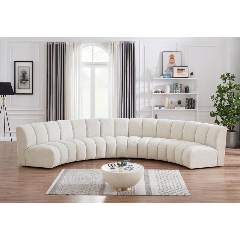 Meridian Infinity Cream Boucle Fabric 5pc. Modular Sectional IMAGE 2