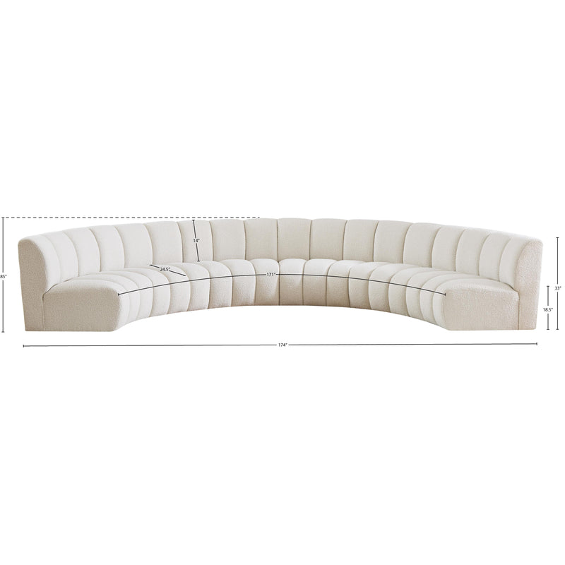 Meridian Infinity Cream Boucle Fabric 6pc. Modular Sectional IMAGE 11