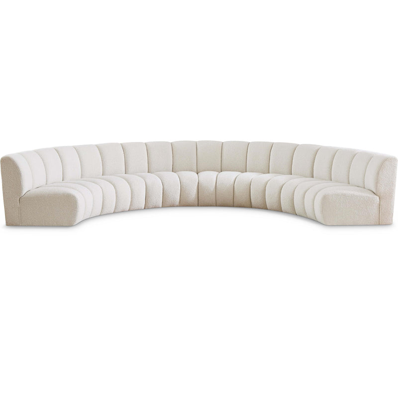 Meridian Infinity Cream Boucle Fabric 6pc. Modular Sectional IMAGE 1