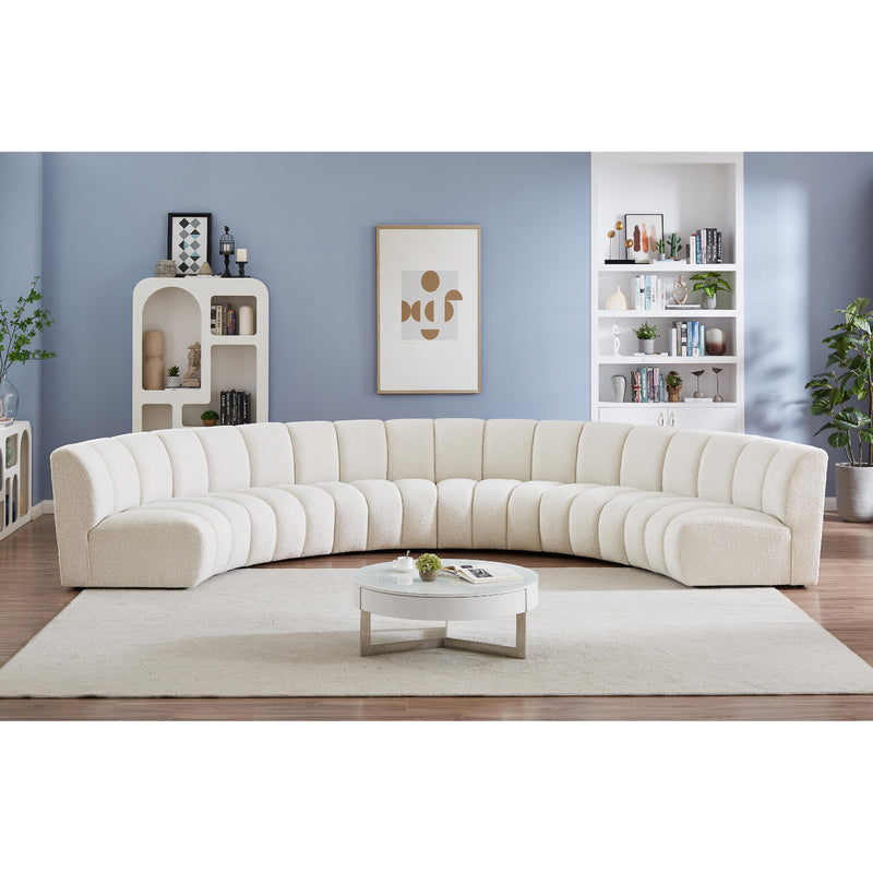 Meridian Infinity Cream Boucle Fabric 6pc. Modular Sectional IMAGE 2