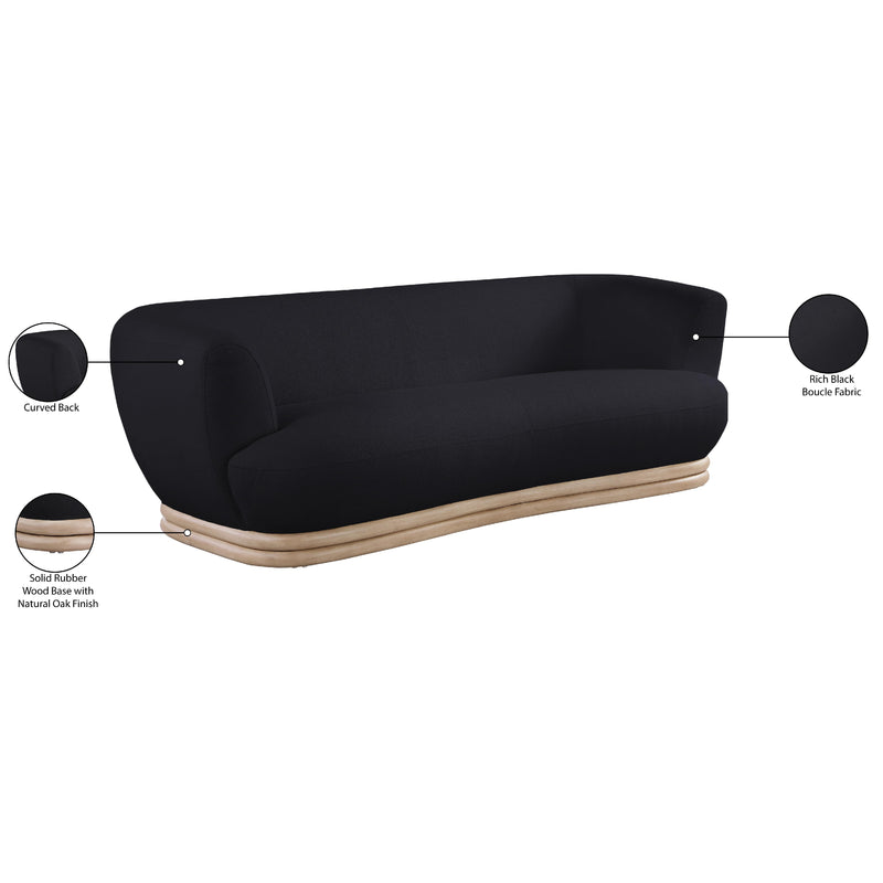 Meridian Kipton Black Boucle Fabric Sofa IMAGE 11