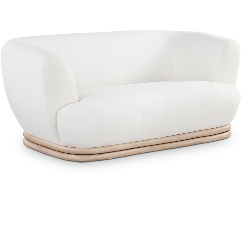 Meridian Kipton Cream Boucle Fabric Loveseat IMAGE 1