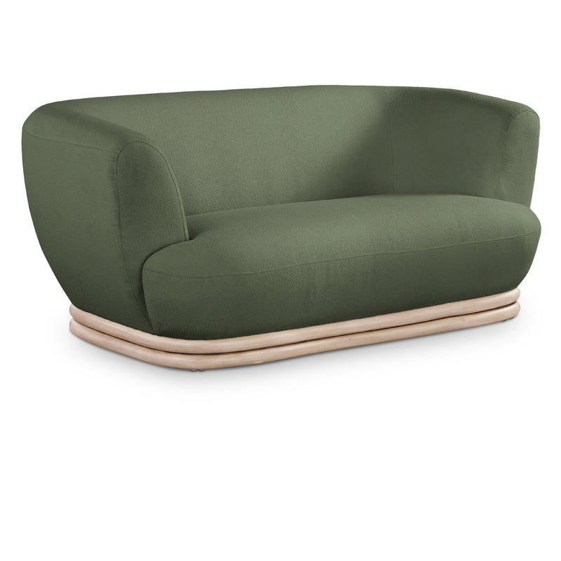 Meridian Kipton Green Boucle Fabric Loveseat IMAGE 1