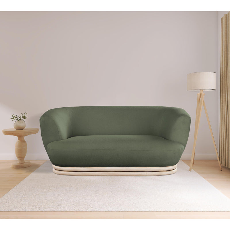 Meridian Kipton Green Boucle Fabric Loveseat IMAGE 2