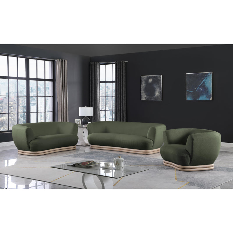 Meridian Kipton Green Boucle Fabric Loveseat IMAGE 8