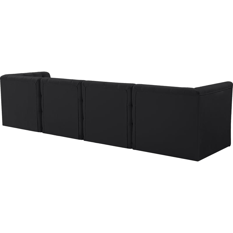 Meridian Tuft Black Velvet Modular Sofa IMAGE 3