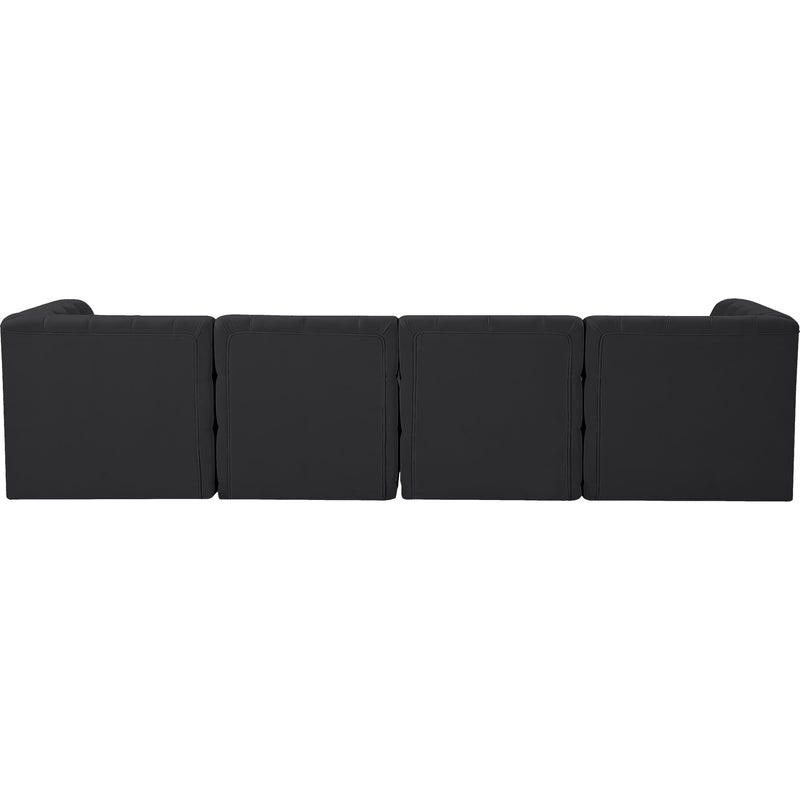 Meridian Tuft Black Velvet Modular Sofa IMAGE 4