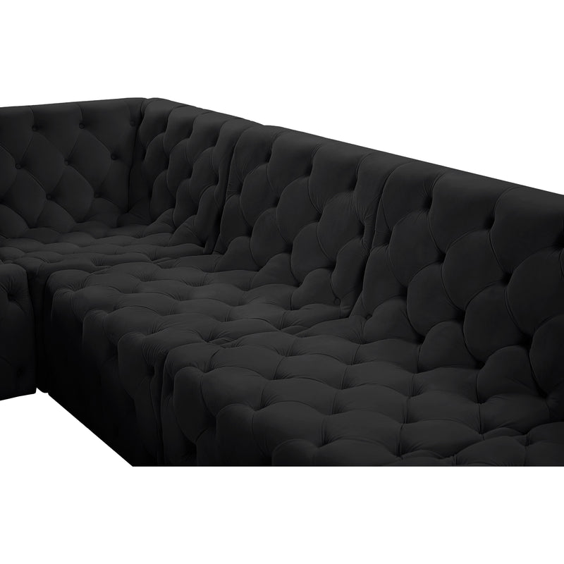 Meridian Tuft Black Velvet Modular Sectional IMAGE 10