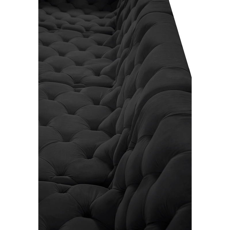 Meridian Tuft Black Velvet Modular Sectional IMAGE 11