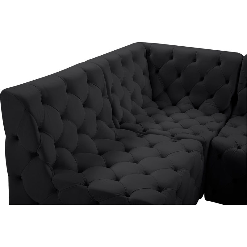 Meridian Tuft Black Velvet Modular Sectional IMAGE 13