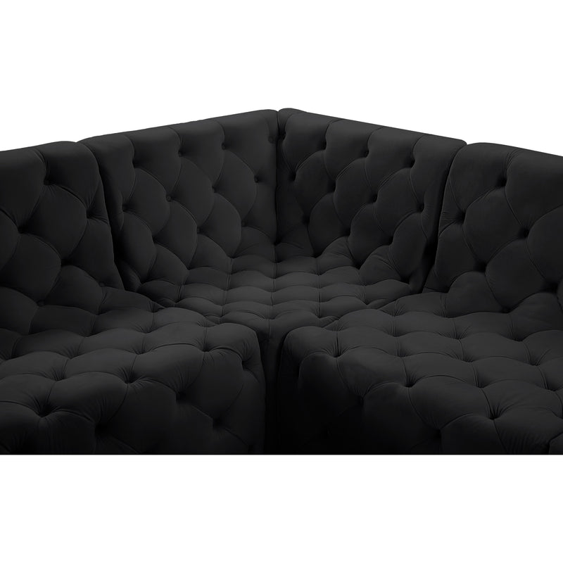 Meridian Tuft Black Velvet Modular Sectional IMAGE 14