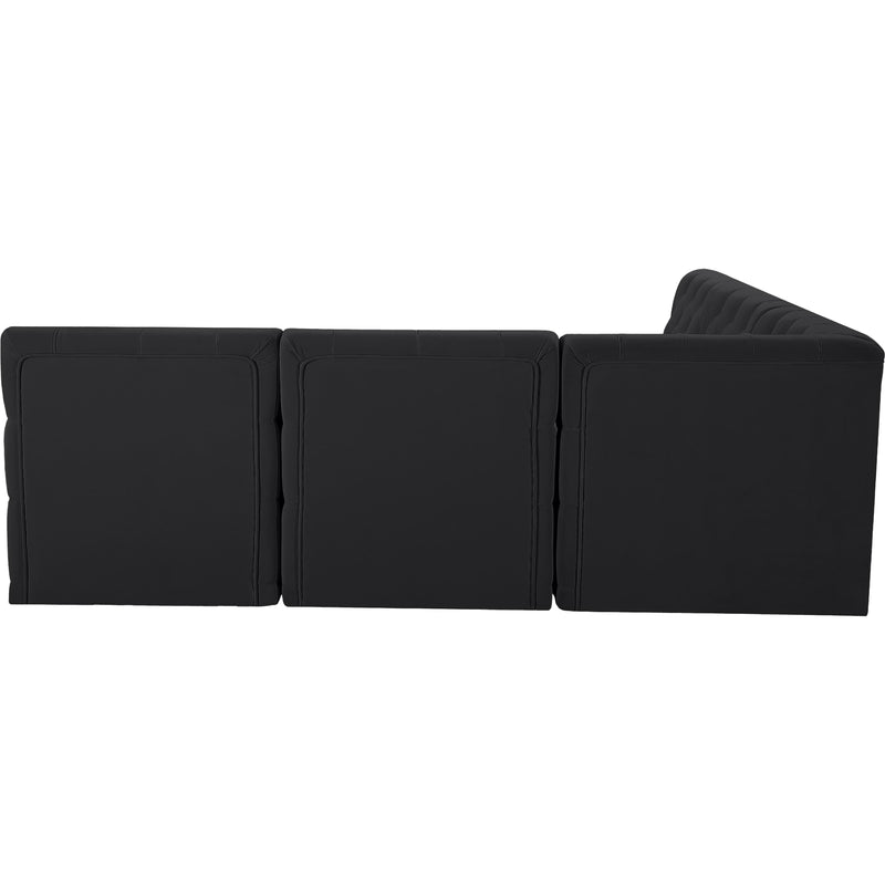 Meridian Tuft Black Velvet Modular Sectional IMAGE 3