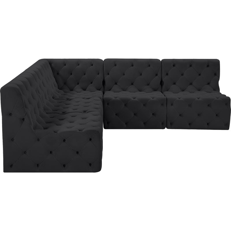 Meridian Tuft Black Velvet Modular Sectional IMAGE 6