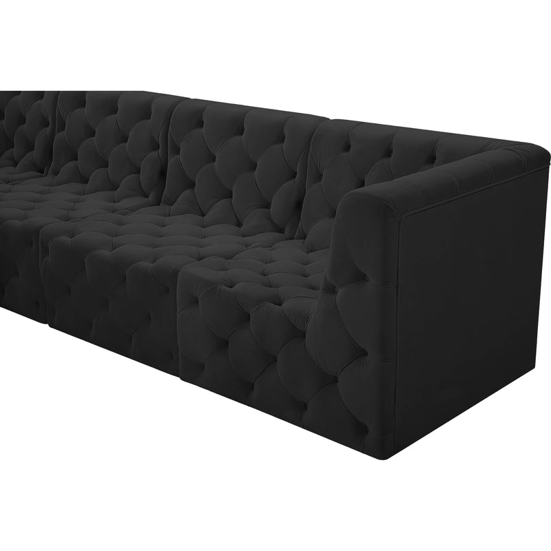 Meridian Tuft Black Velvet Modular Sectional IMAGE 8