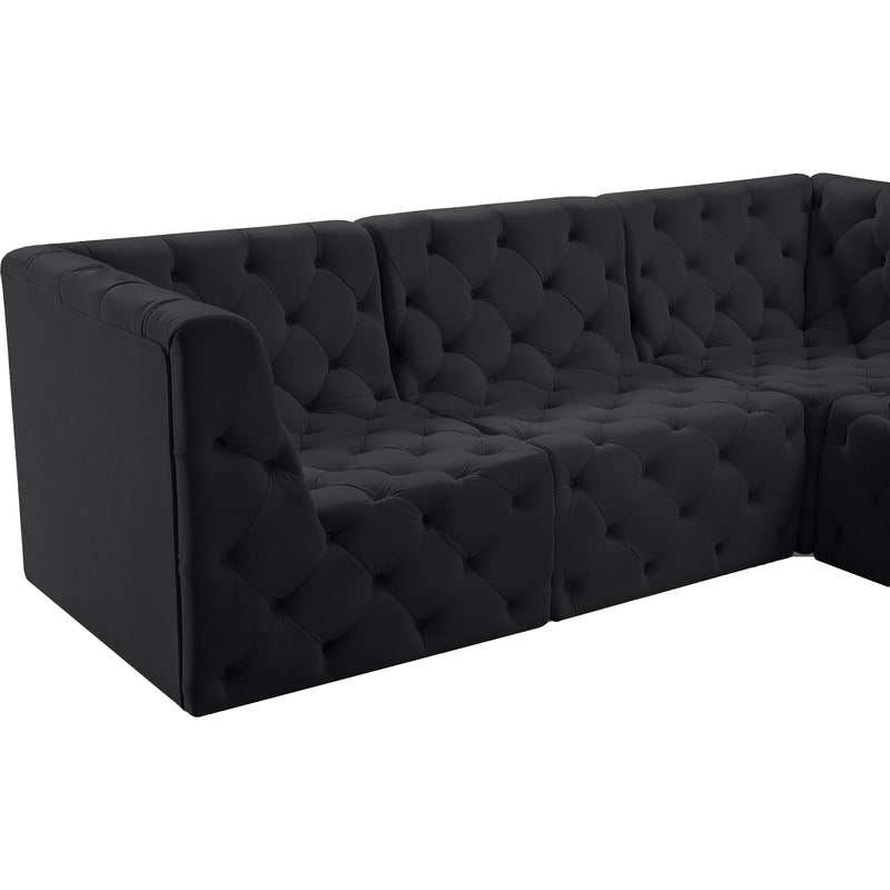 Meridian Tuft Black Velvet Modular Sectional IMAGE 9