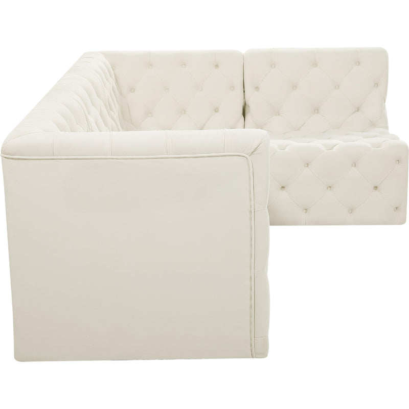 Meridian Tuft Cream Velvet Modular Sectional IMAGE 11