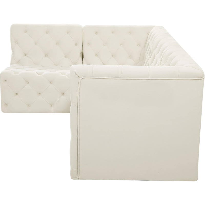 Meridian Tuft Cream Velvet Modular Sectional IMAGE 12