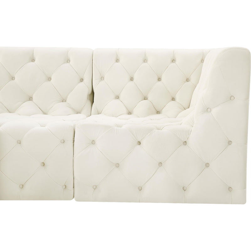 Meridian Tuft Cream Velvet Modular Sectional IMAGE 13