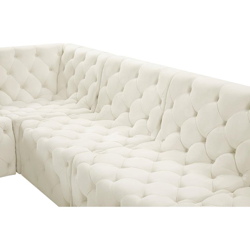 Meridian Tuft Cream Velvet Modular Sectional IMAGE 15