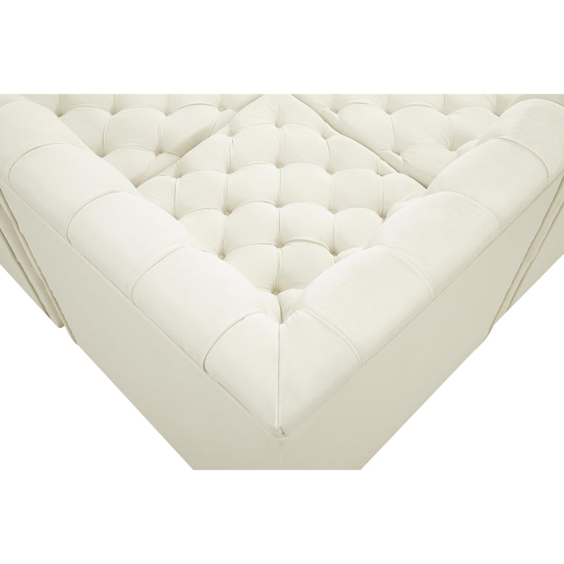 Meridian Tuft Cream Velvet Modular Sectional IMAGE 17