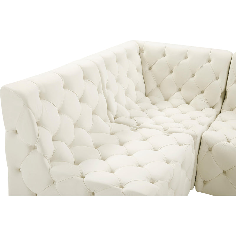 Meridian Tuft Cream Velvet Modular Sectional IMAGE 18