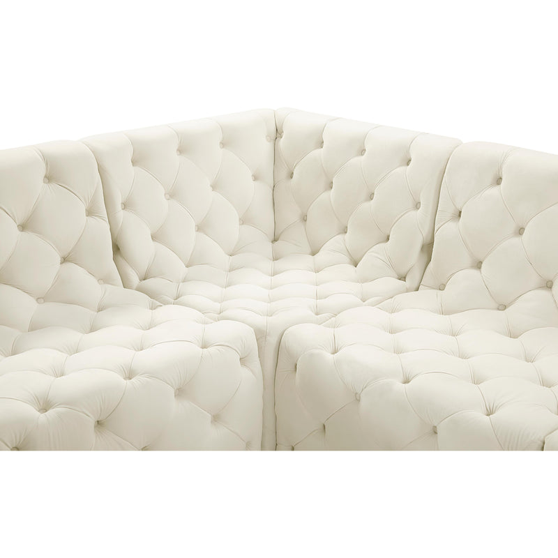 Meridian Tuft Cream Velvet Modular Sectional IMAGE 19